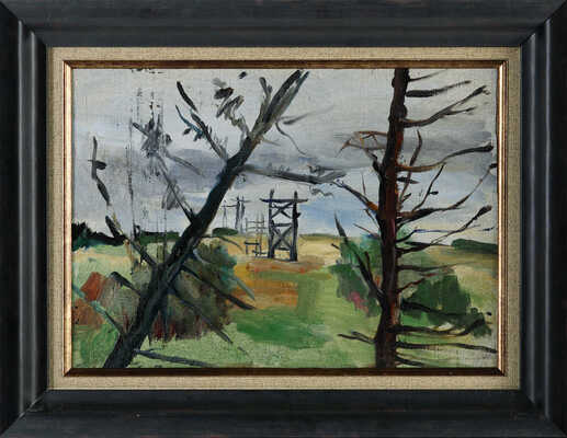 Семашкевич Роман Матвеевич. Пейзаж со столбами 